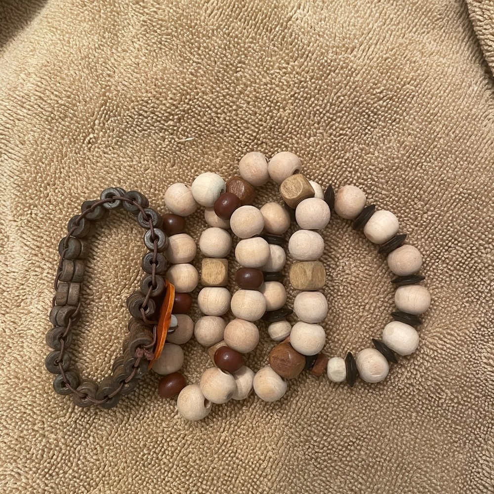 Lot of wood bracelets